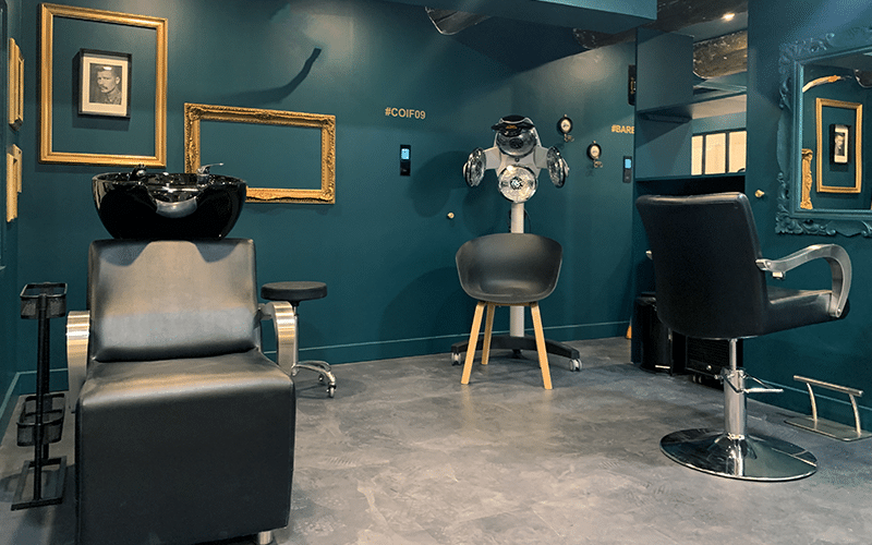 Location salon de coiffure #COIF09 pour coiffeur et coiffeuse indépendant chez derrière le fauteuil marseille